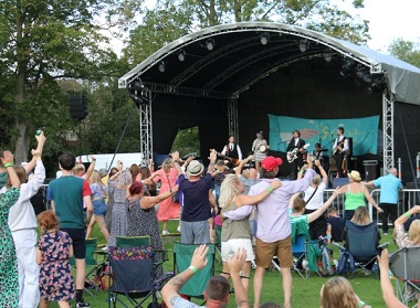 Scene of Fun and Music in the Park