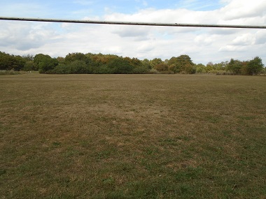 Open area from under the goal post