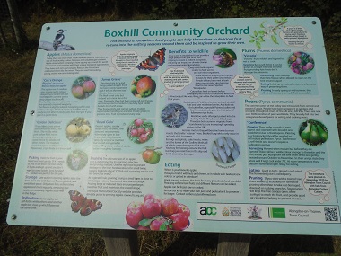 Sign about the fruit trees