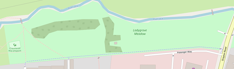 Map of Ladygrove Meadow and Chaunterelle Way recreation area
