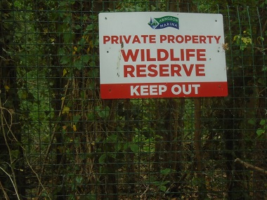 Nature reserve, "Keep Out", sign.