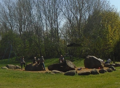 Large rocks in the play area